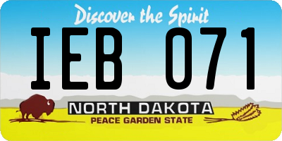 ND license plate IEB071