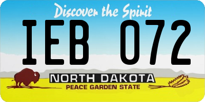 ND license plate IEB072