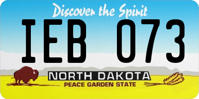 ND license plate IEB073