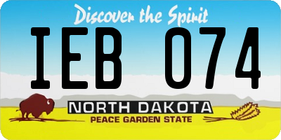 ND license plate IEB074