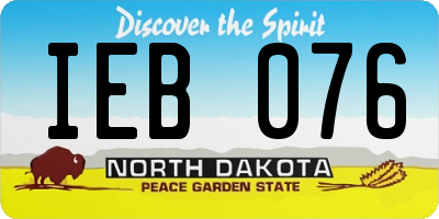 ND license plate IEB076