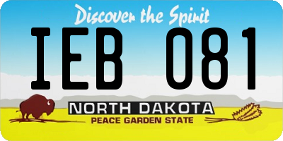 ND license plate IEB081