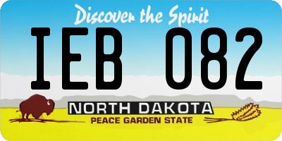 ND license plate IEB082