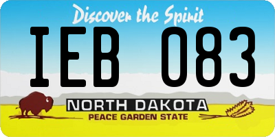 ND license plate IEB083