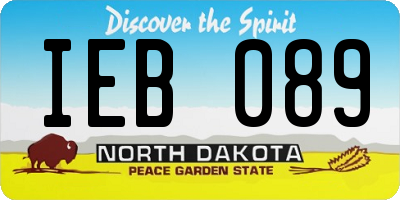 ND license plate IEB089