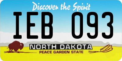 ND license plate IEB093