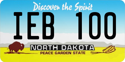 ND license plate IEB100