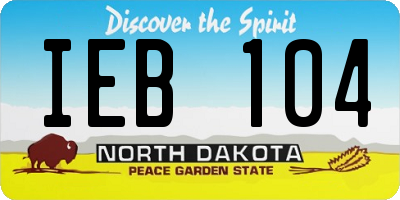 ND license plate IEB104
