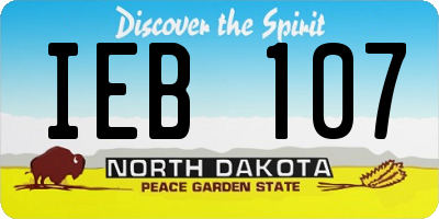 ND license plate IEB107