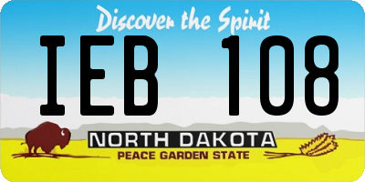 ND license plate IEB108