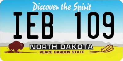 ND license plate IEB109