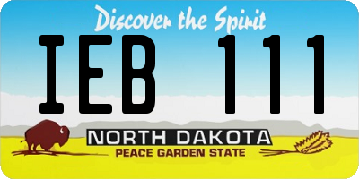 ND license plate IEB111