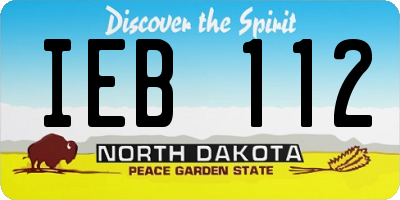 ND license plate IEB112