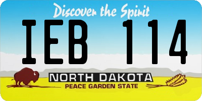 ND license plate IEB114