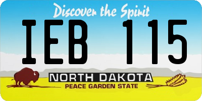 ND license plate IEB115