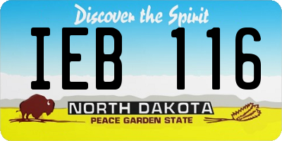 ND license plate IEB116