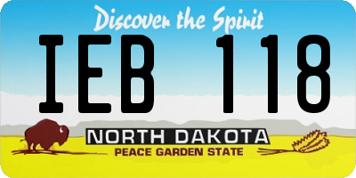 ND license plate IEB118