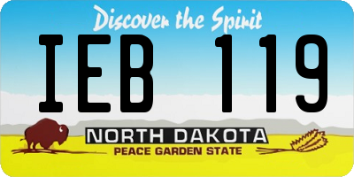 ND license plate IEB119