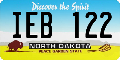 ND license plate IEB122