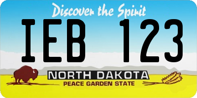 ND license plate IEB123