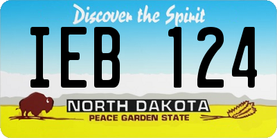ND license plate IEB124