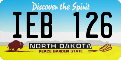 ND license plate IEB126