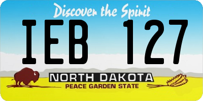 ND license plate IEB127