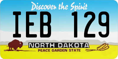 ND license plate IEB129