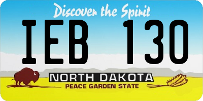 ND license plate IEB130