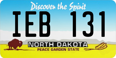 ND license plate IEB131