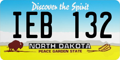 ND license plate IEB132