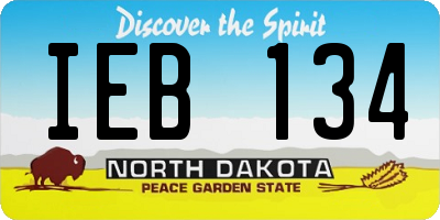 ND license plate IEB134