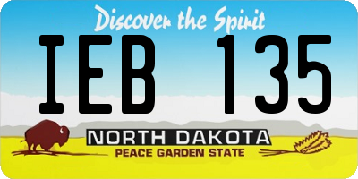 ND license plate IEB135