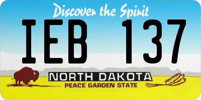 ND license plate IEB137