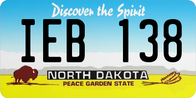 ND license plate IEB138