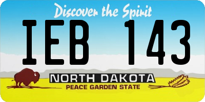 ND license plate IEB143