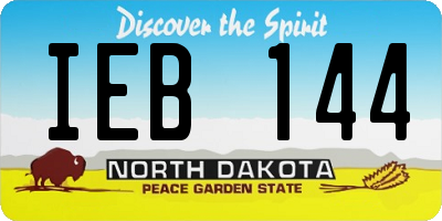 ND license plate IEB144