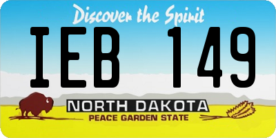 ND license plate IEB149