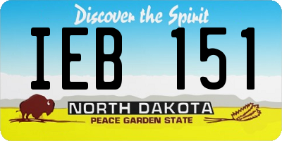 ND license plate IEB151