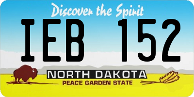 ND license plate IEB152