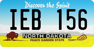 ND license plate IEB156