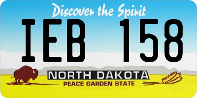 ND license plate IEB158