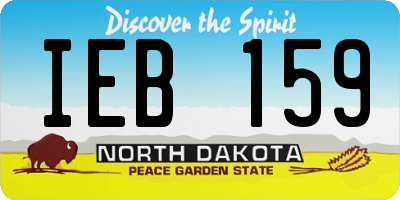 ND license plate IEB159