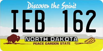 ND license plate IEB162