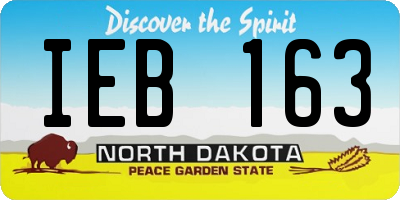 ND license plate IEB163