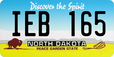 ND license plate IEB165
