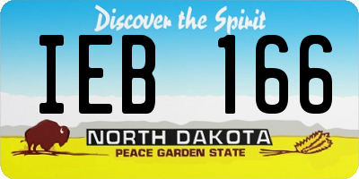 ND license plate IEB166