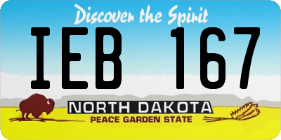 ND license plate IEB167