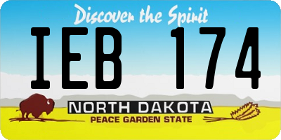 ND license plate IEB174