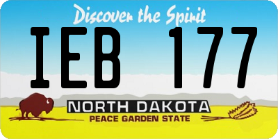 ND license plate IEB177
